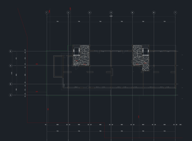 Architectural floor plan of the 5th floor level +16.50 showing structural grid and elevator core details.