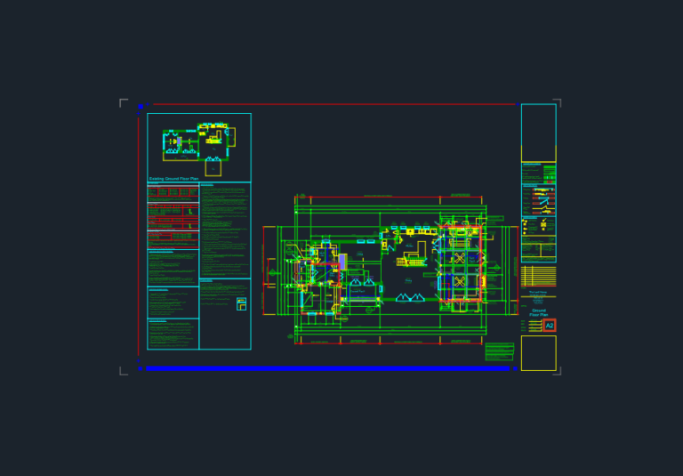 Architectural CAD drawing of a floor plan layout and structural framing details for a residential house addition.