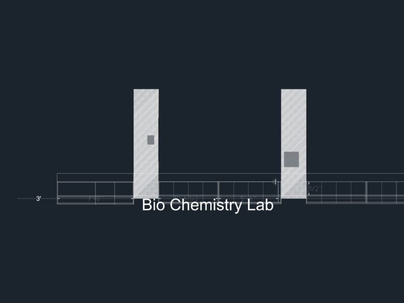 Bio Chemistry Lab Bench 3D Model and Section Details