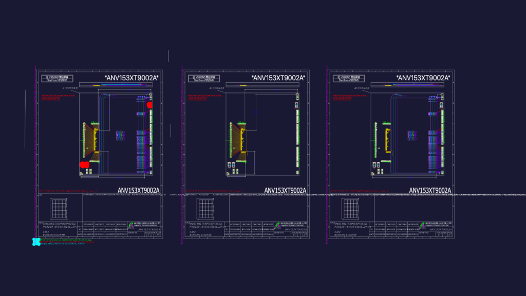 Technical bonding diagrams for a TFBGA 153L memory package showing wire bond layouts and substrate netlists.