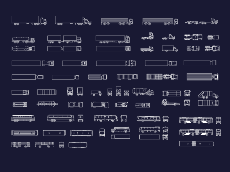 Buses and lorries blocks