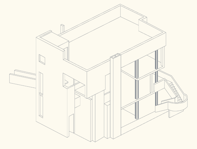Richard Meier Smith House exterior perspective