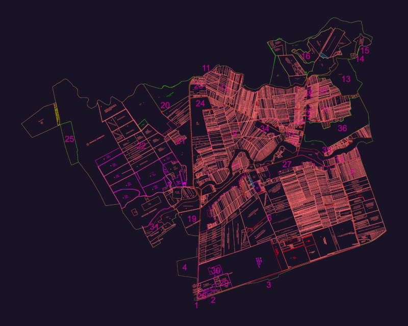 Cadastral map and parcel plan of Balotesti Romania