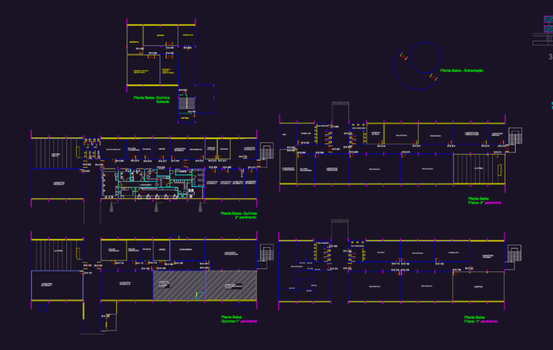 Chemistry and Physics University Laboratory Floor Plan DWG for Buildings B14 and B15