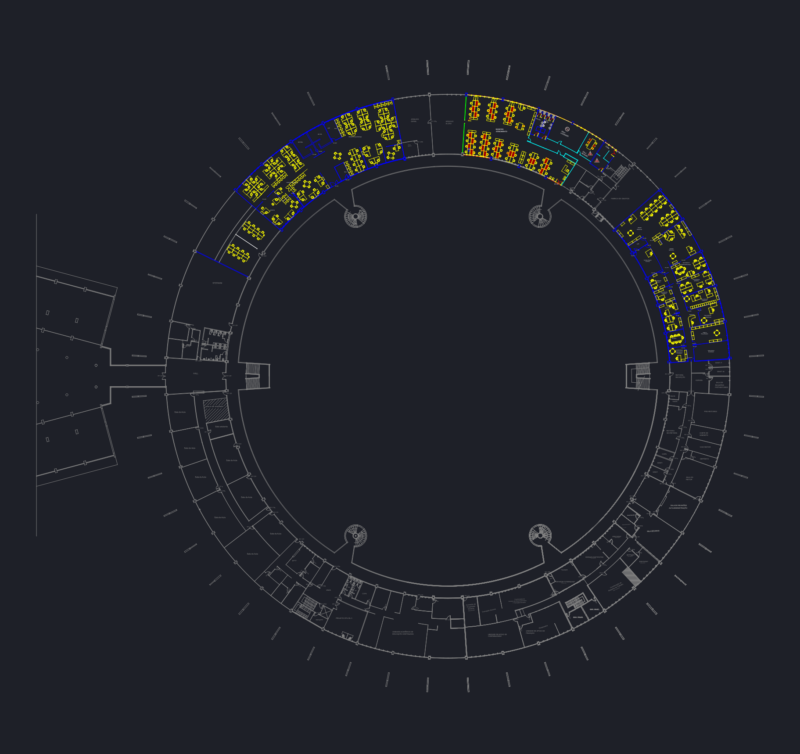 Circular Community Center Second Floor Plan DWG