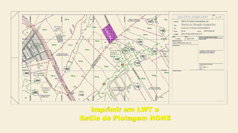 Geographic Situation CAD Plan for CISOL Property in Artur Nogueira