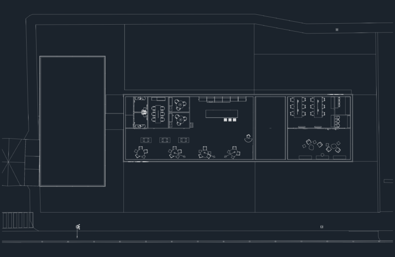 Commercial Cafe and Office Lounge Furniture Layout Plan