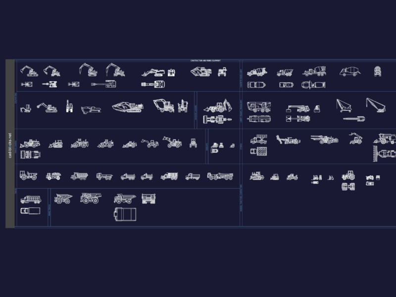 Construction and Mining Equipment CAD Block Library