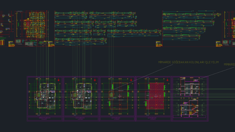 Structural reinforcement project for residential building including foundation and column plans