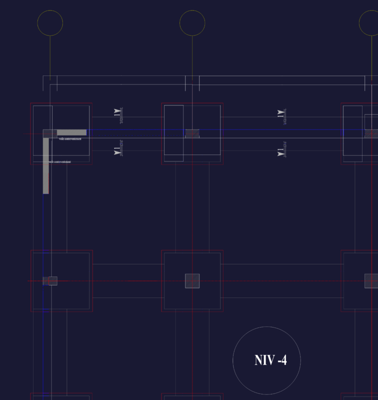 Structural Basement Foundation Plan with Bracing Walls Level -4