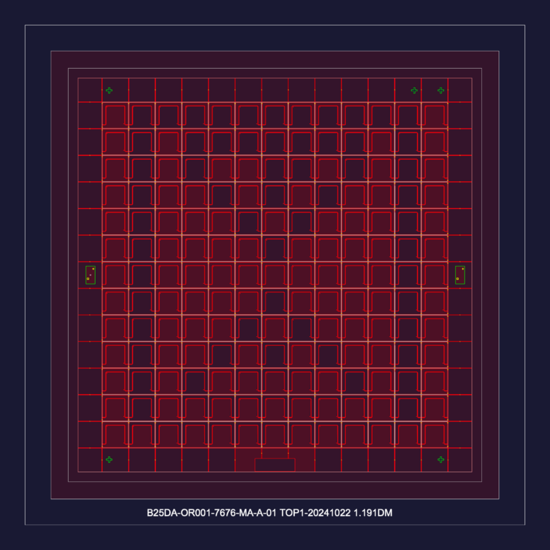 Dacian Precision B25DA-OR01-7676 Mechanical Component DWG Block with Top and Bottom Grid Views