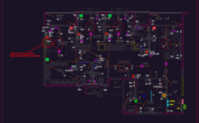 Residential apartment electrical layout