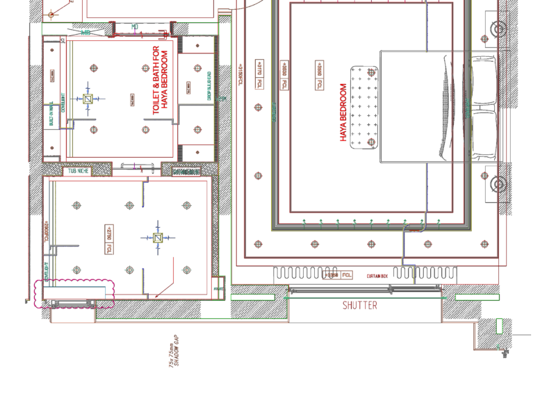 Haya’s Bedroom Interior Design Set with RCP and Elevations