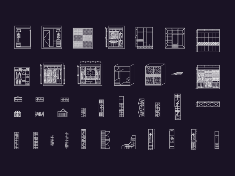 CLOSET AND CUPBOARD ELEVATIONS