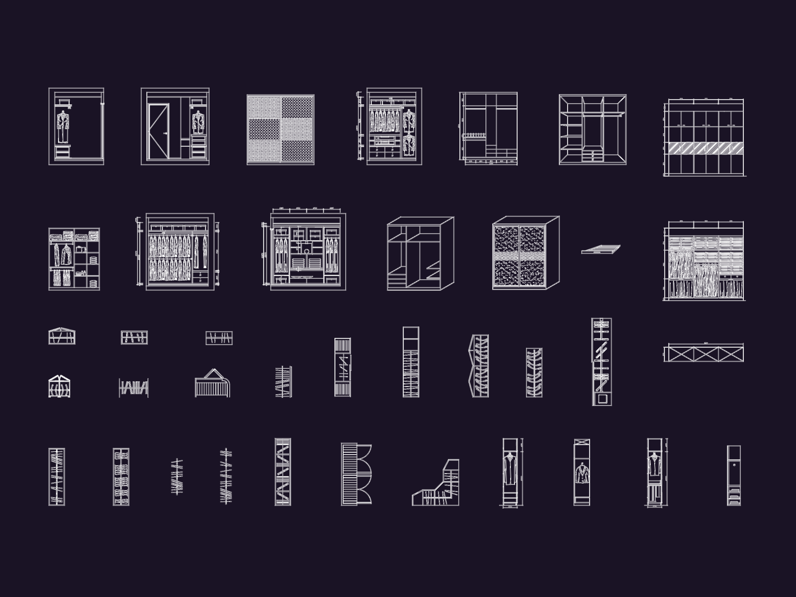 Closet and Wardrobe Elevation CAD Blocks | Designs CAD