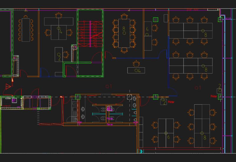 Office Workstation Layout DWG