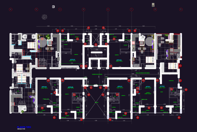 Typical floor plan drawing of residential apartment units with furniture layouts, terraces, and dimensions.