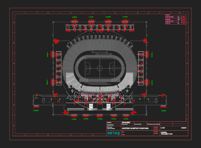Atatürk Olympic Stadium CCTV Layout DWG Plan