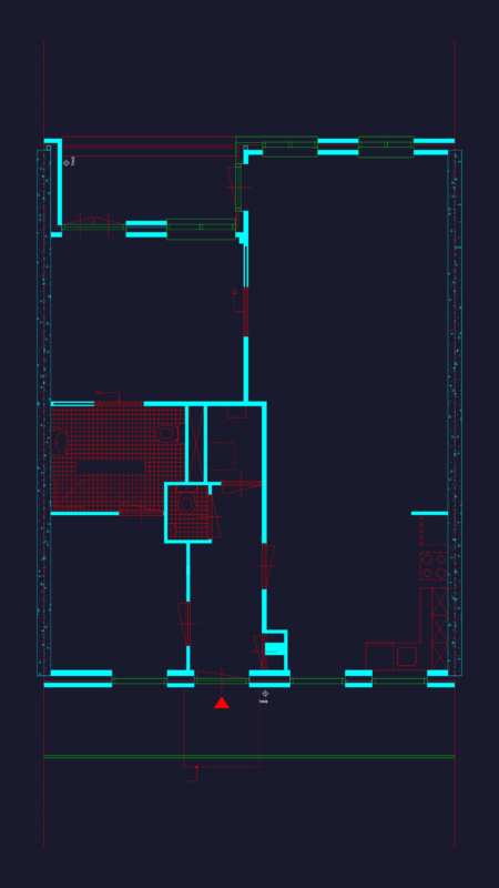 First Floor Plan for a One Bedroom Residential Apartment