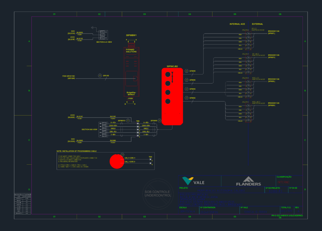 Electrical schematic for Flanders ARDVARC ACE showing Bridgeway BW4031 module and CAN bus terminal connections.