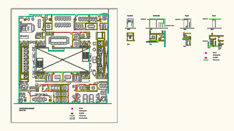 Architectural floor plan of Torre Cuarzo level 15 showing office furniture layout and security equipment symbols.