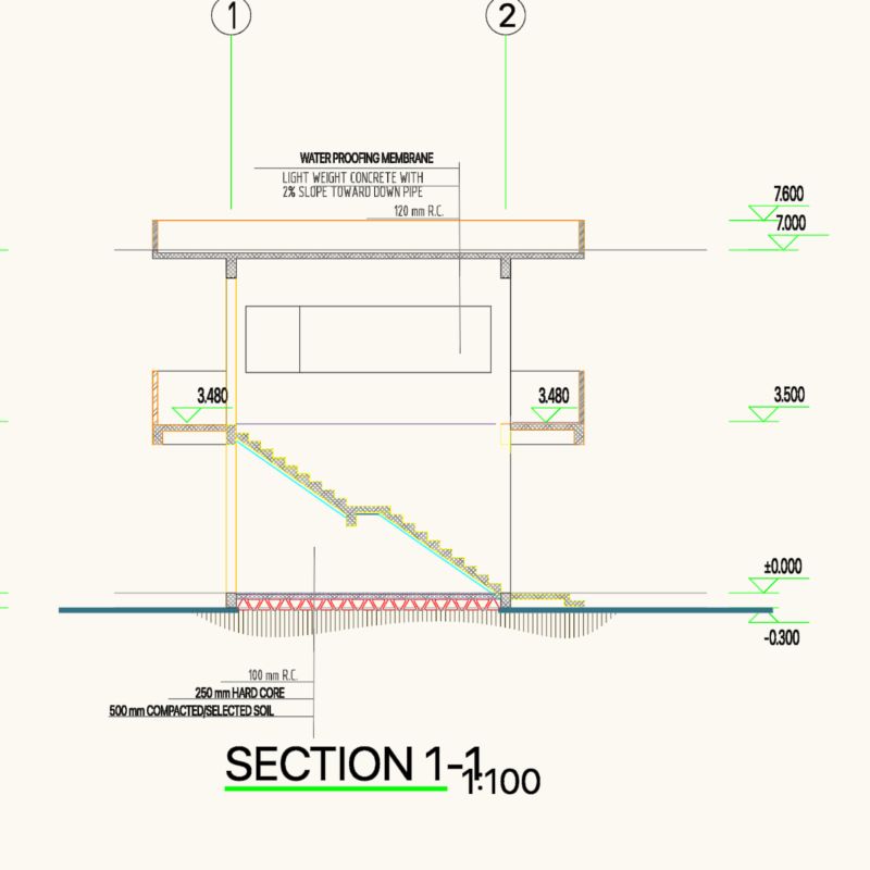 G+1 watch tower dwg