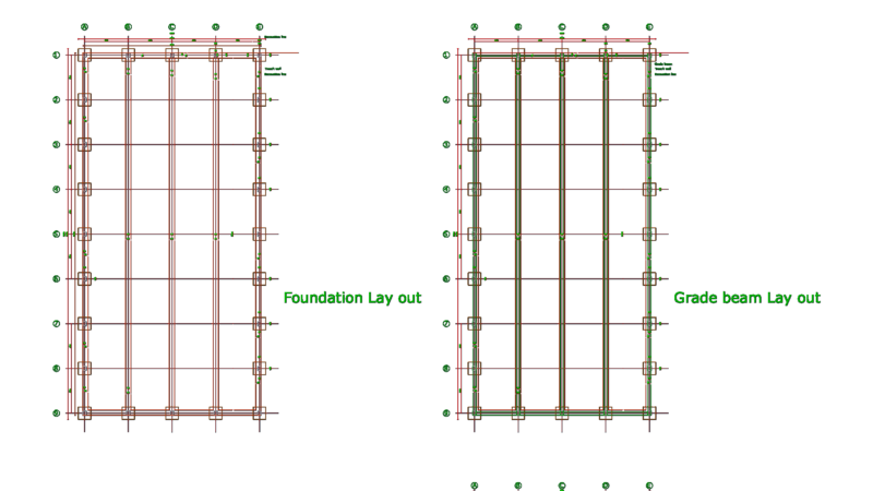 Garage Building Project with Foundation and Guard Room Plans