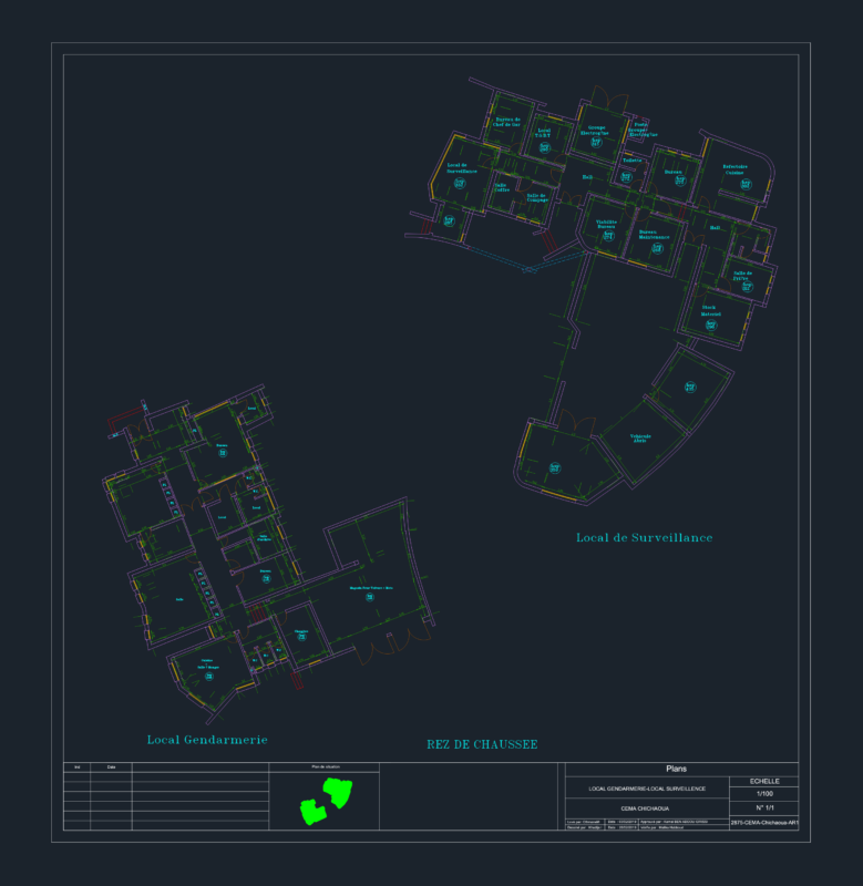 Gendarmerie and surveillance post ground floor plan – Chichaoua