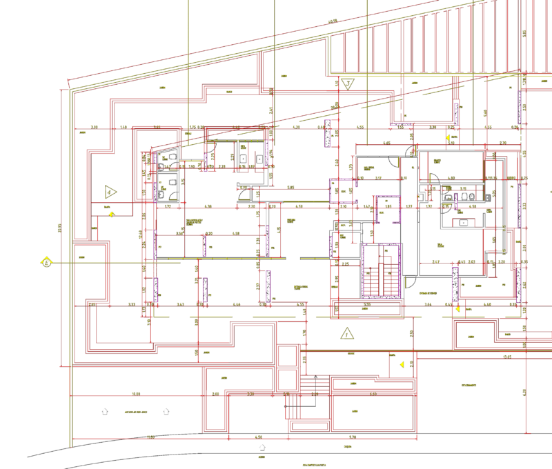 Ground Floor Architectural Plan DWG for Multi-family Residential Building