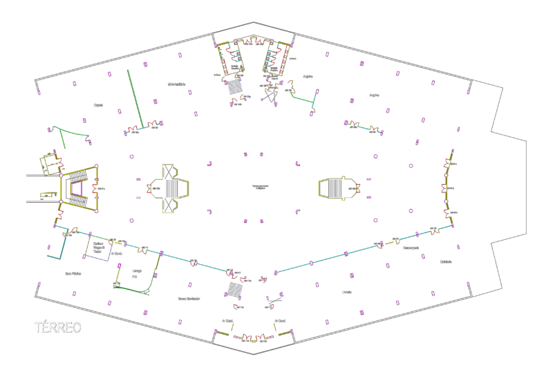 Ground floor plan for a library and cultural center