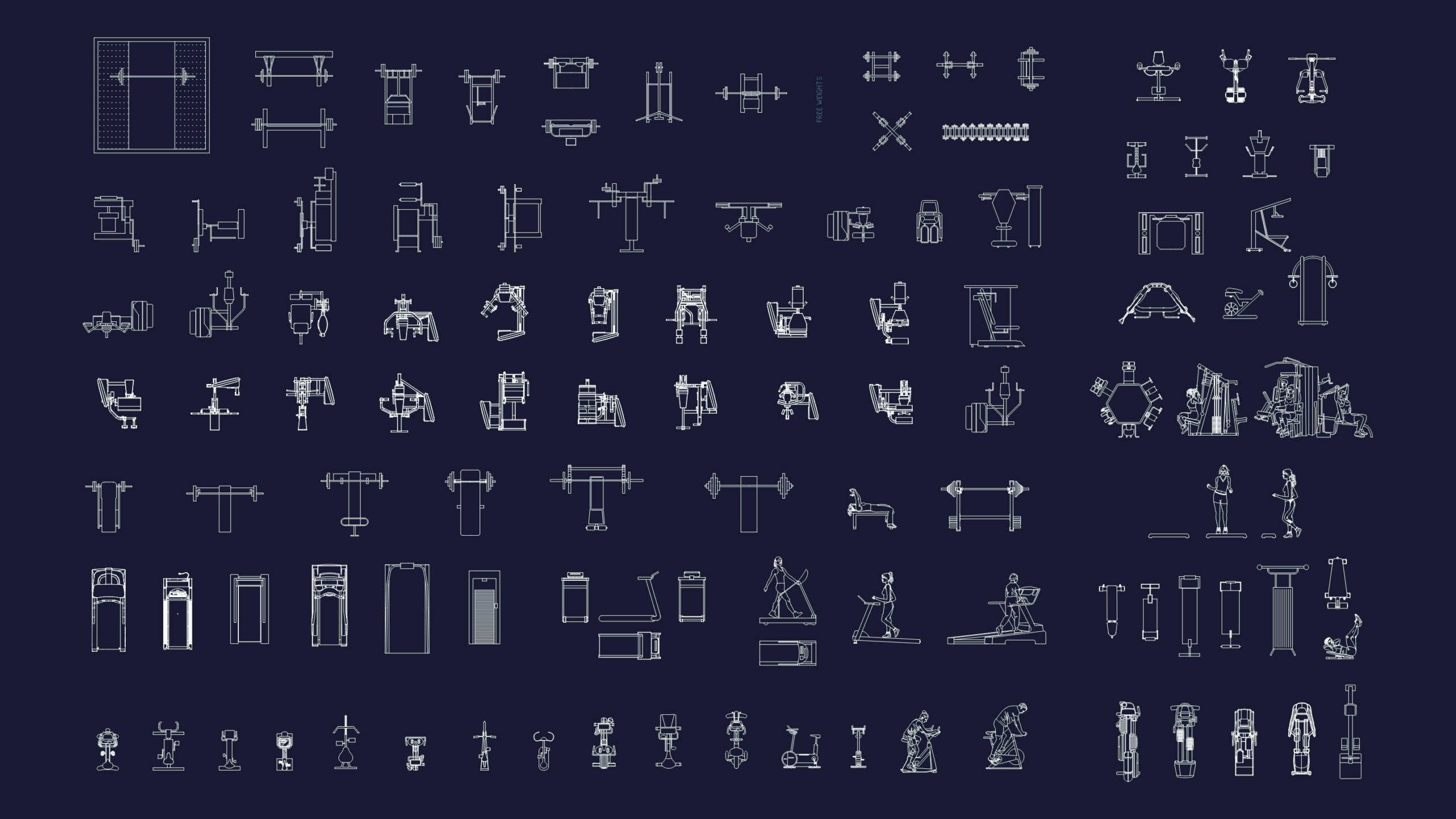 Gym Equipment CAD Blocks and Fitness Library | Designs CAD