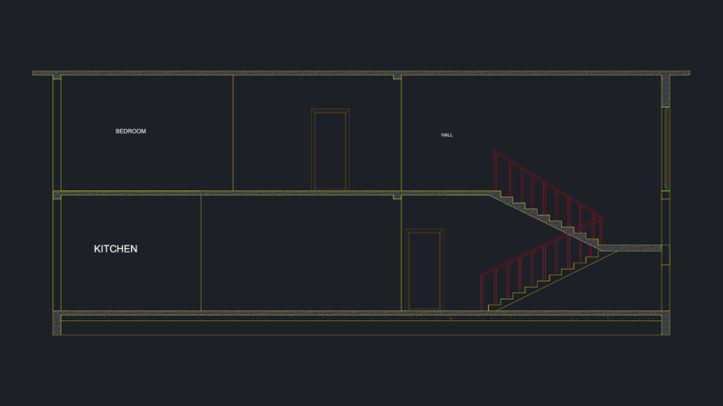 2-Level Residential House Plan and Sections DWG