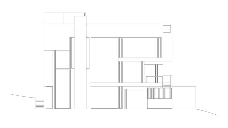 Richard Meier’s Smith House south elevation drawing