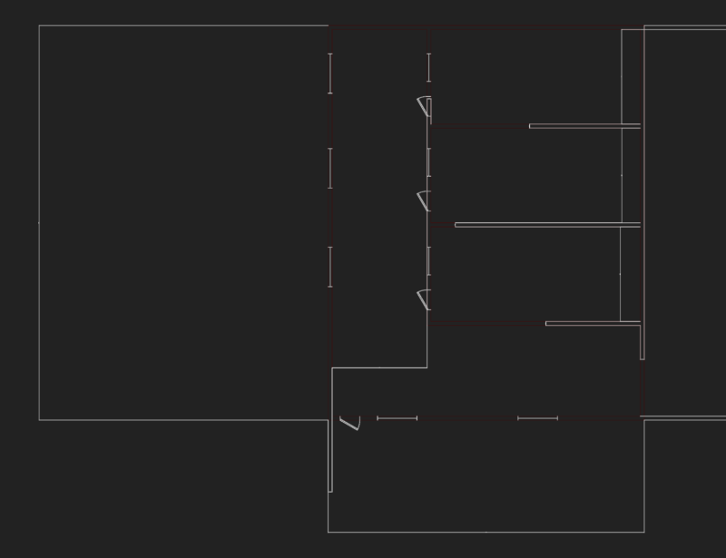 Simple Residential CAD Floor Plan with Wall and Window Details
