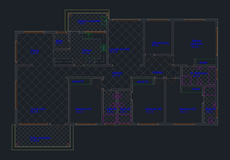 Residential Floor Plan with Schematic Electrical Layout and Finish Schedule