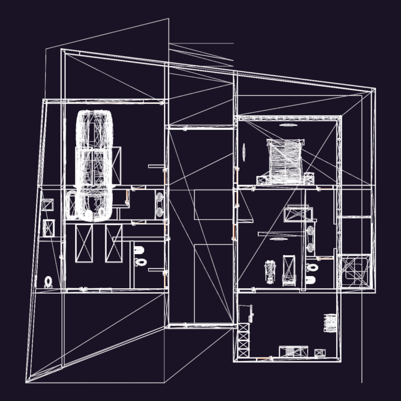 500 sqm Residential Layout with Curtain Wall and Furniture