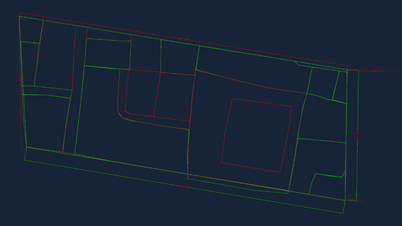 Imperial Units Land Survey Site Plan With Boundary Dimensions CAD Layout