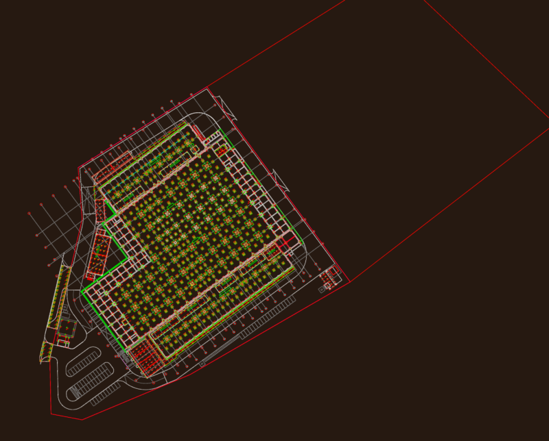 Topography layout of DC 5A & 5B in Batam DWG