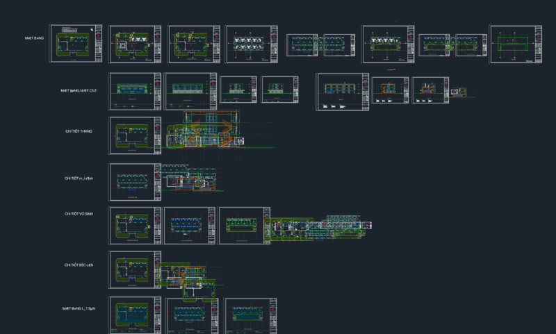 Industrial Dormitory Project DWG including Plans Sections and Details
