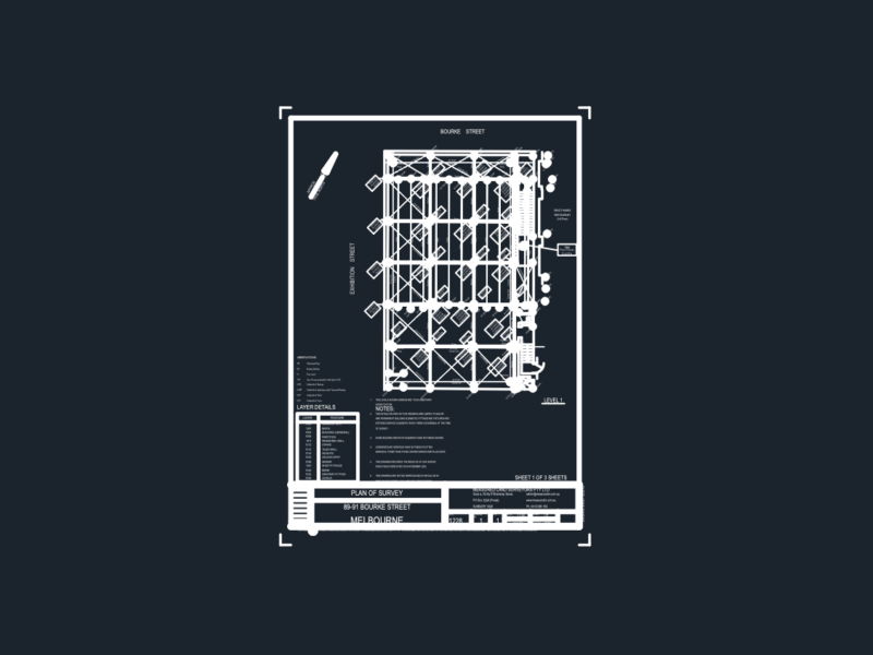 Land Survey Plan for 89-91 Bourke Street Melbourne Restaurant