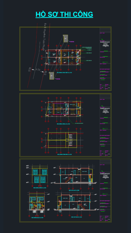Townhouse construction drawings including electrical and plumbing layouts