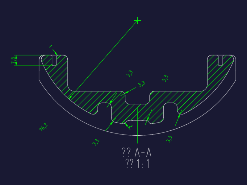 Mechanical Bearing Insert Assembly CAD Drawing with Detailed Section and Dimensions