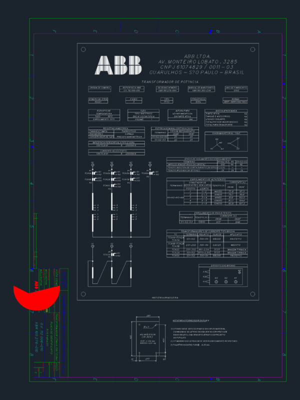 ABB power transformer nameplate