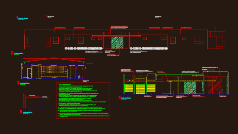 Medical Unit Renovation Plan Including Elevations and Accessibility Details