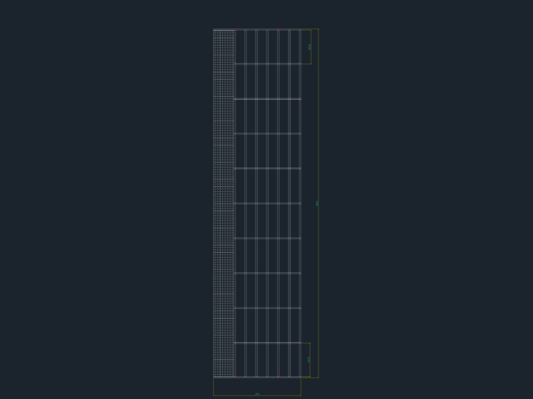 CAD plan view of a 250x1000mm metal grating panel with 3.2mm steel plate and structural frame.