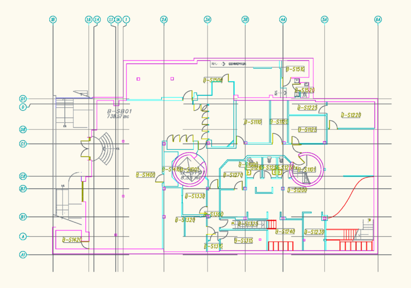 Montreal UQAM Pavilion Maisonneuve Basement Plan DWG