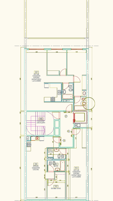 Multi-Unit Residential Building Floor Plans and Site Layout CAD