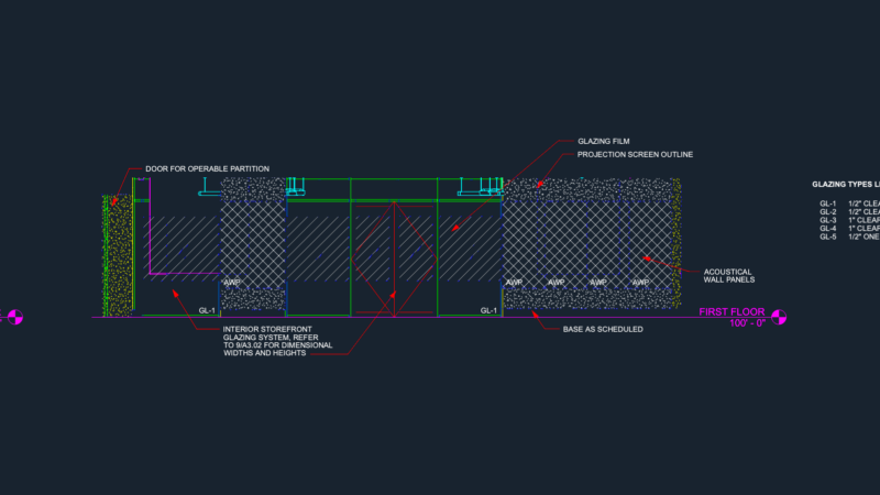 Multipurpose Room Interior Elevations