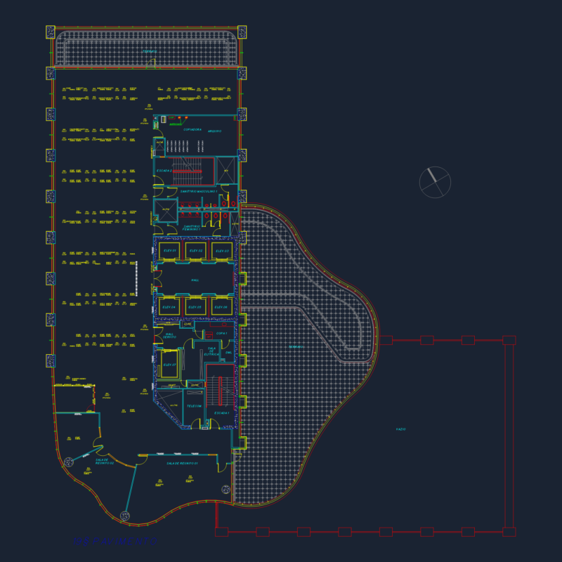 19th Floor Corporate Office Plan DWG with Elevator Lobby and Terrace