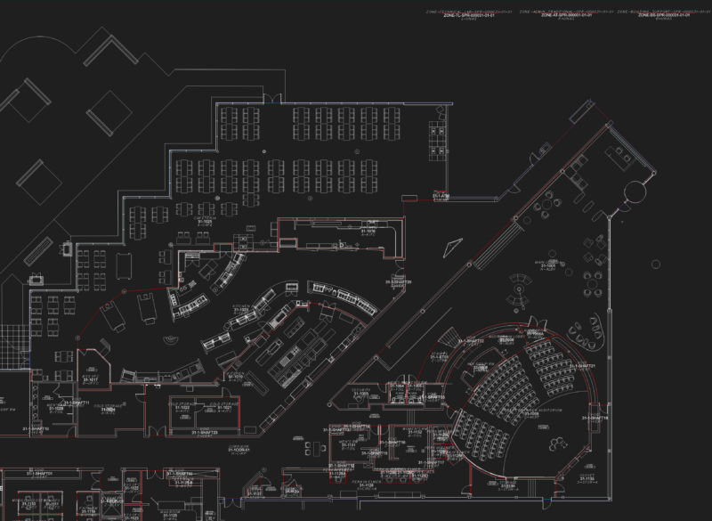 First floor architectural plan for Building 31 campus facility